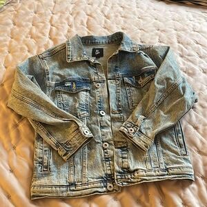 Denim Jacket with Button Closure